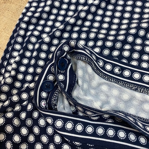 Women’s Max Studio Size 32 Navy Blue Wrap Skirt Mod Retro Ruffle Layered - Picture 10 of 11